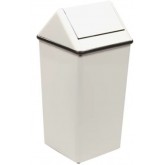 WITT Waste Watchers Standard Swing Top Trash Receptacle - 36 gallon, White